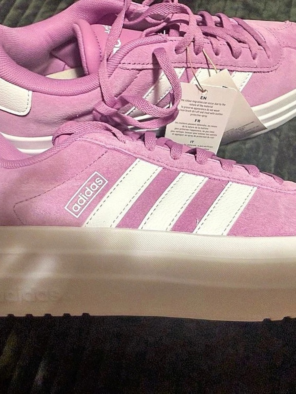 adidas VL Court Bold Shoes Pink & White Sneakers US 8 NWT